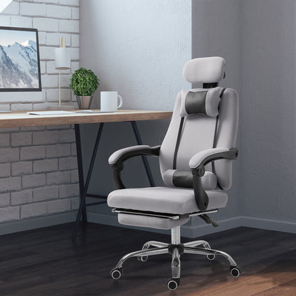Chaise de bureau ergonomique dossier haut avec repose-pieds