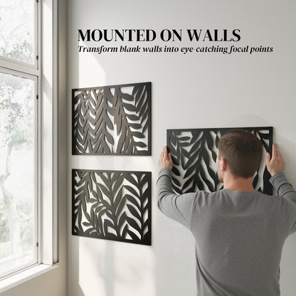 Outsunny 183x96cm Metal Outdoor Privacy Screen - Black
