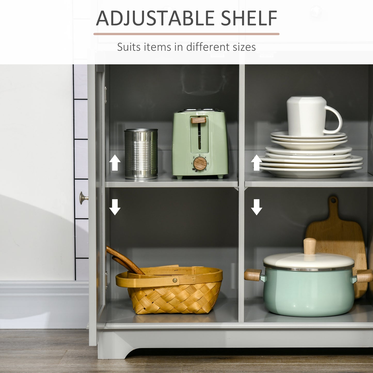 Buffet moderne avec rangement tiroirs et tablettes ajustables