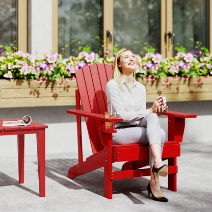 Chaise Adirondack en bois avec porte-gobelet