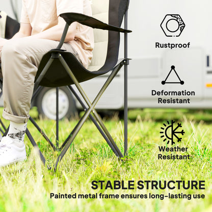 Chaises de camping pliantes dossier haut avec porte-gobelet