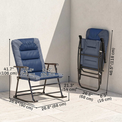 Ensemble 2 chaises berçantes rembourrées avec accoudoirs