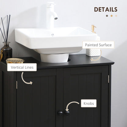Meuble-lavabo sous évier avec 2 portes et tablette