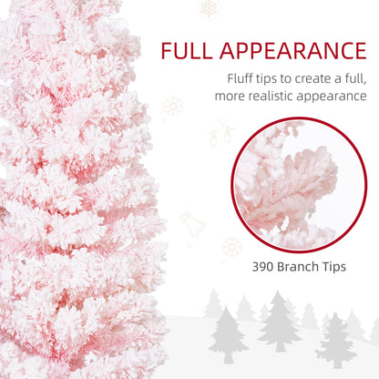 Sapin de Noël crayon enneigé pliable 183 cm