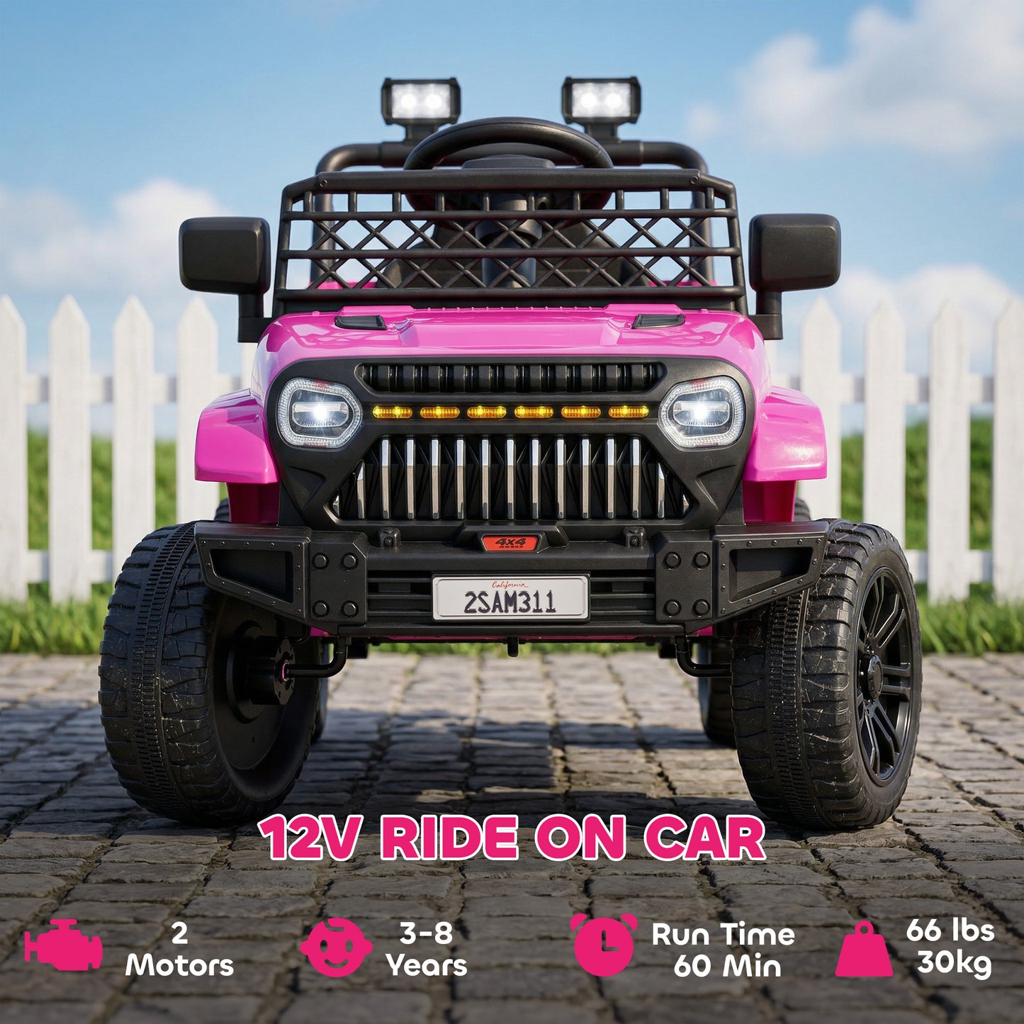 Camion électrique 12V télécommandé pour enfants avec suspension