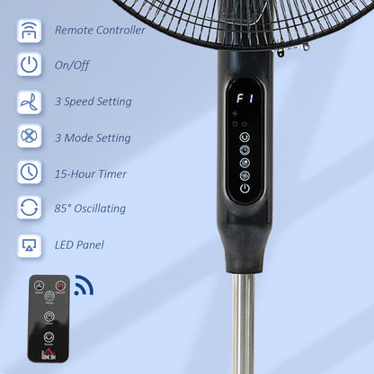 Ventilateur sur pied avec télécommande et minuterie