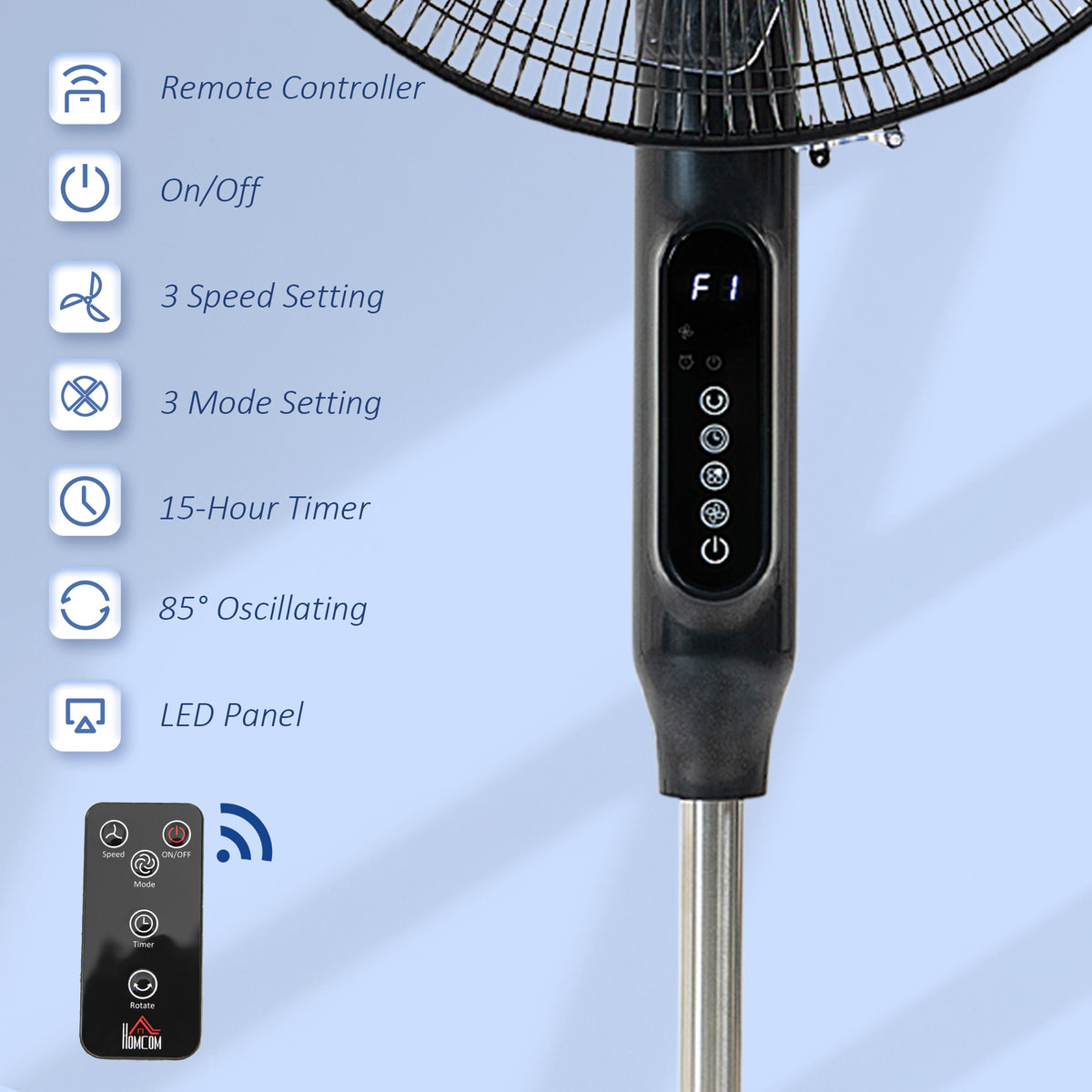 Ventilateur sur pied avec télécommande hauteur réglable