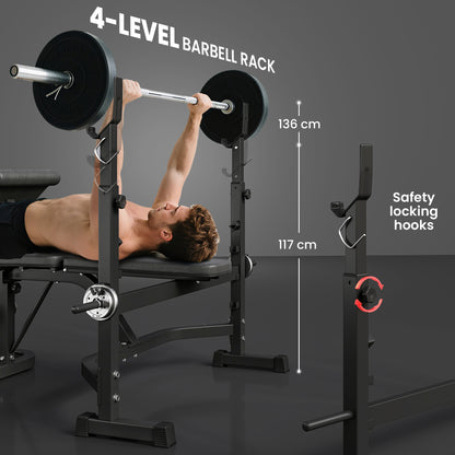 Banc de musculation réglable avec support à squat