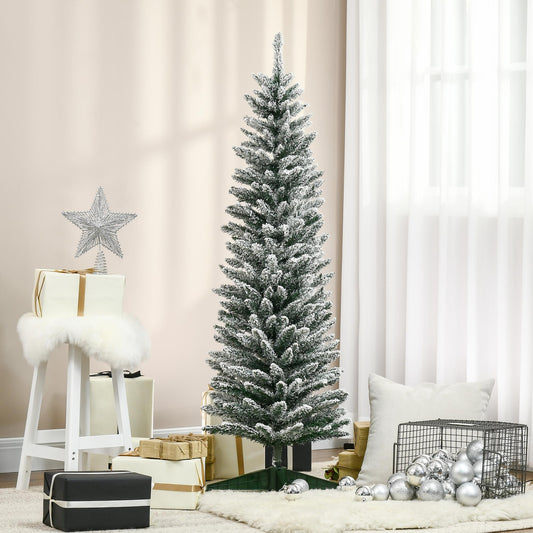 Arbre de Noël artificiel crayon effet neige 152 cm