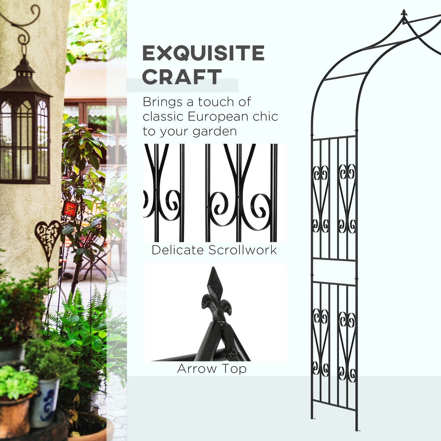 Arche de jardin treillis décorative 265 cm