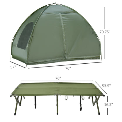 Ensemble camping tente-lit surélevé 2 personnes avec matelas