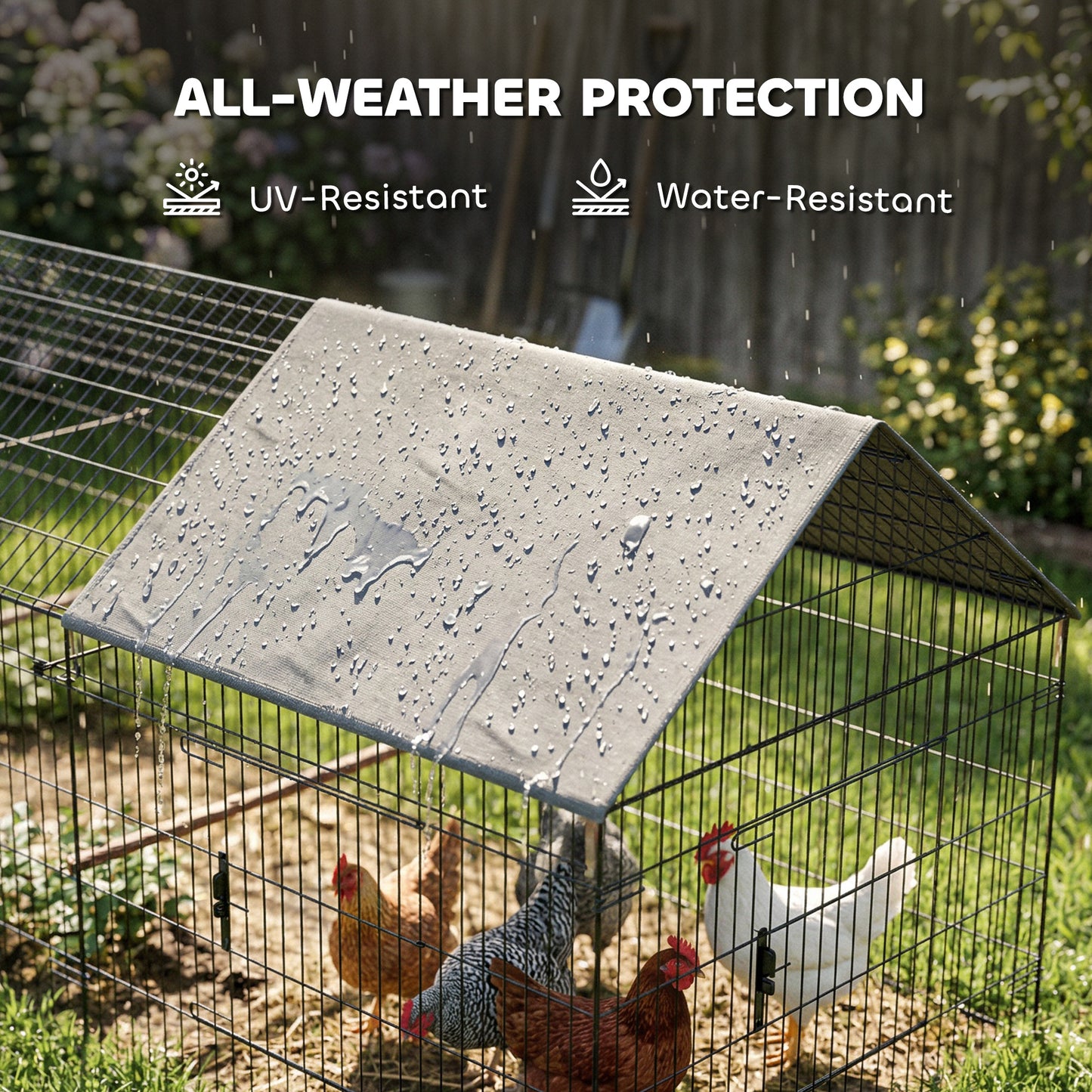 Enclos à poules en métal avec couverture Oxford