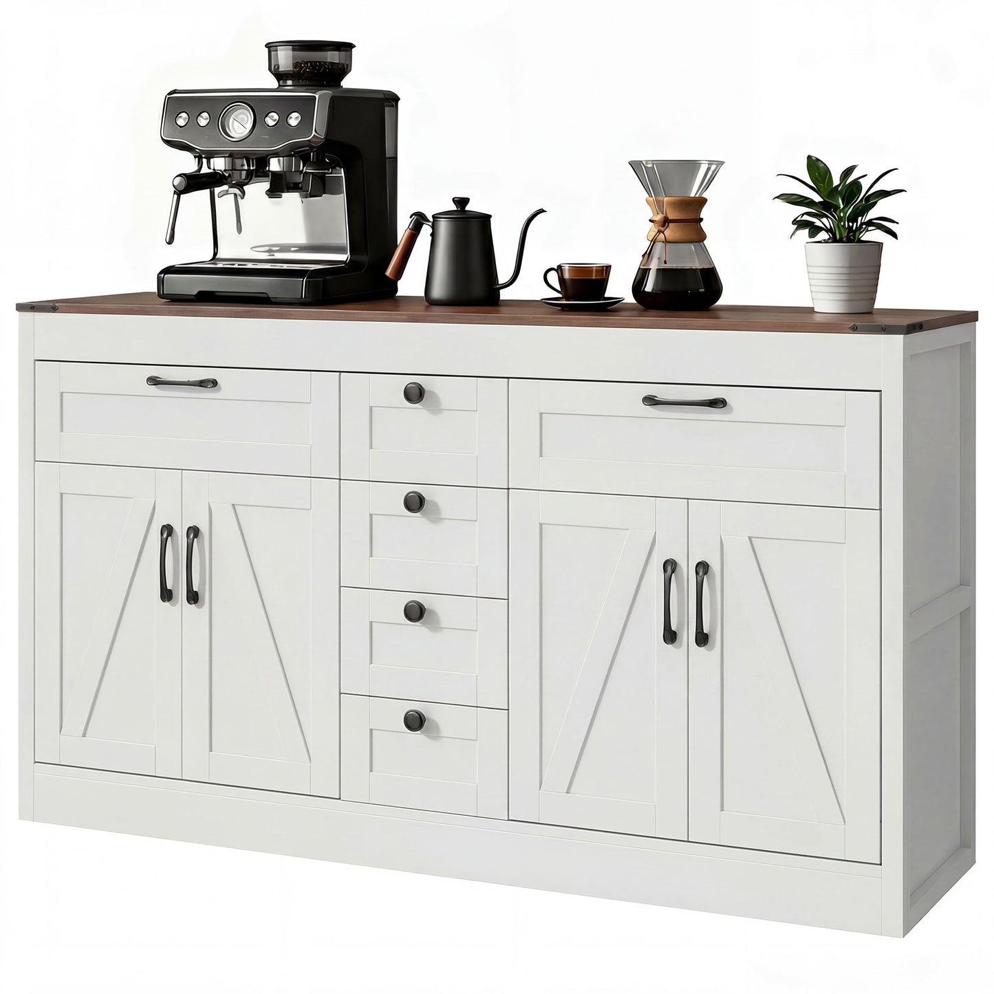 Buffet bahut style fermette 4 portes grange 6 tiroirs