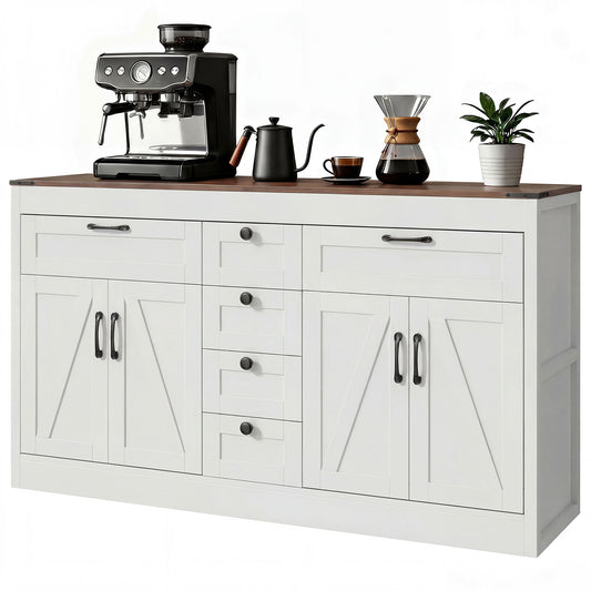 Buffet bahut style fermette 4 portes grange 6 tiroirs
