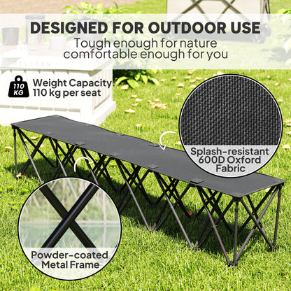 Banc pliant portable 6 places pour camping et sports