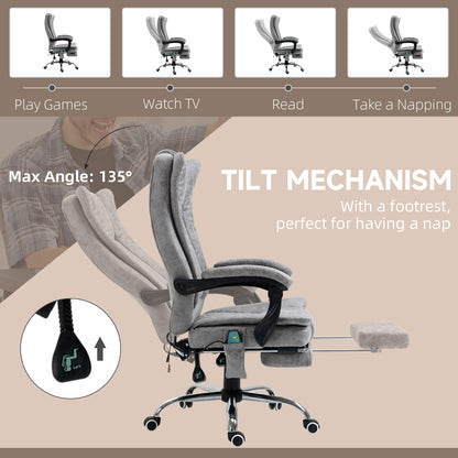 Fauteuil bureau massage vibrant repose-pieds rétractable