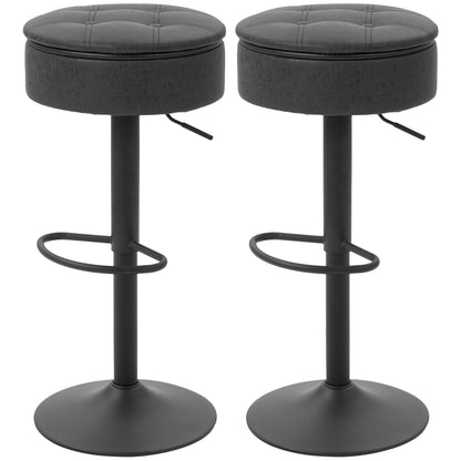 Ensemble 2 tabourets bar rangement pivotant