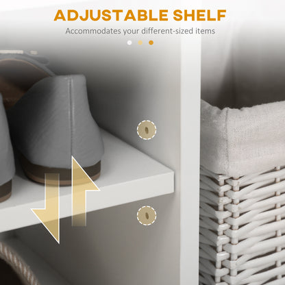 Banc de rangement chaussures avec coussin rembourré
