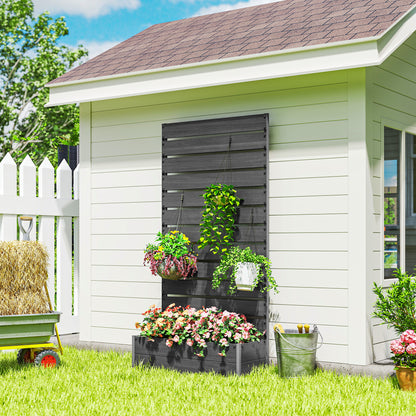  90cm Raised Planter Box with Trellis - Black