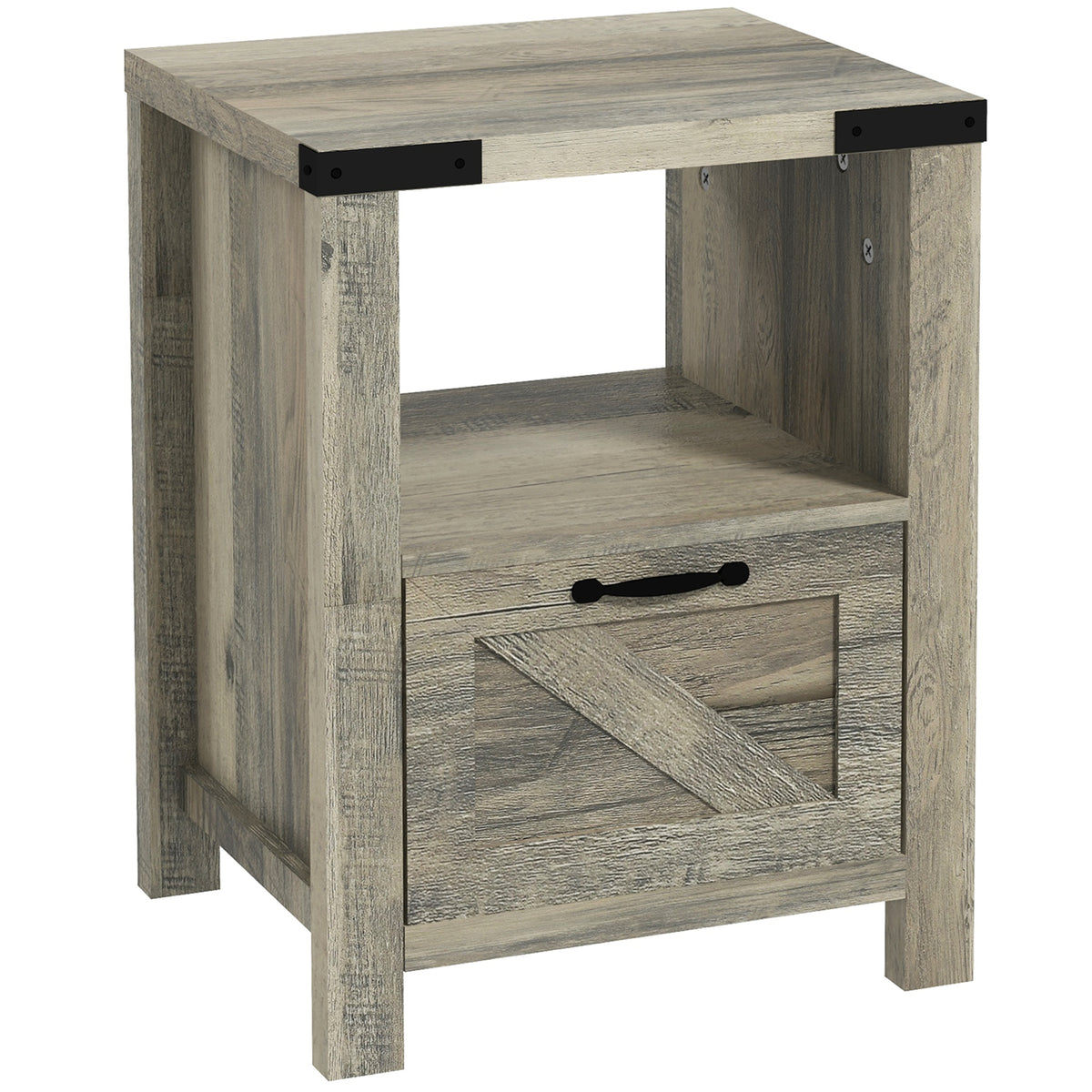 Table de chevet style fermette avec tiroir et tablette