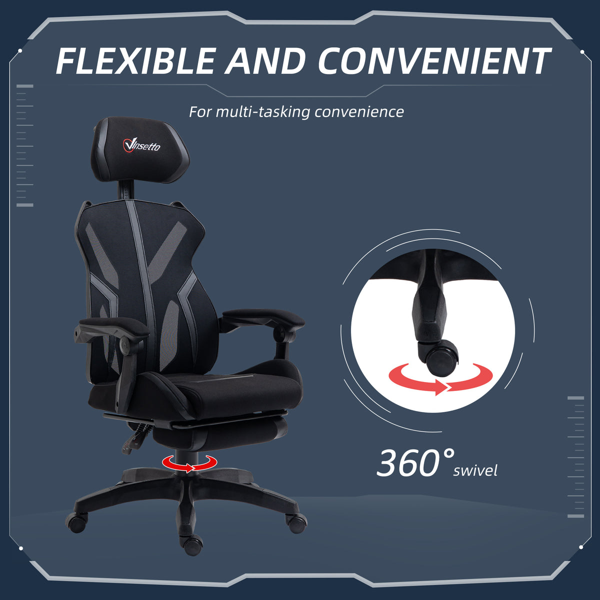 Chaise de jeux ergonomique avec repose-pieds