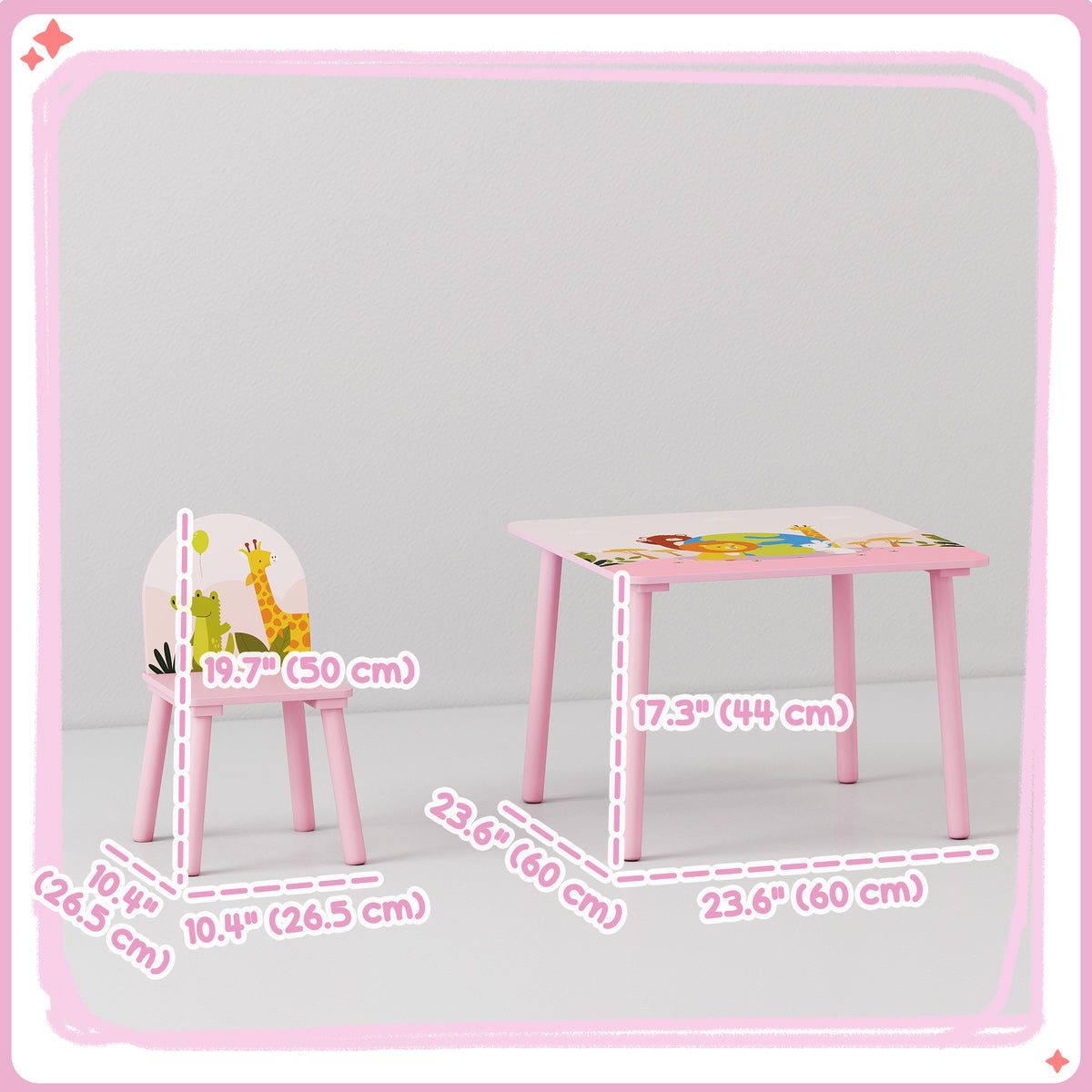 Ensemble table et chaises pour enfants — Lot de 3