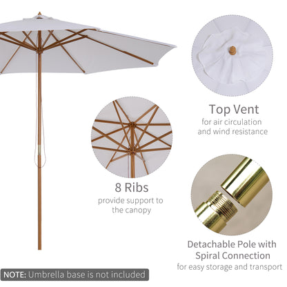 Parasol de marché rond bambou 305 cm