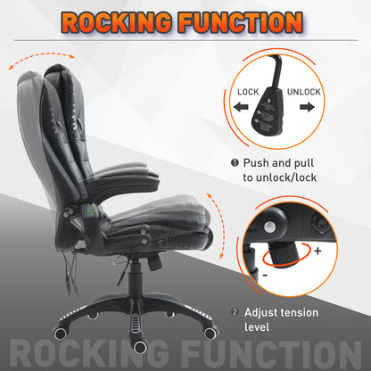 Chaise de bureau massante chauffante dossier haut inclinable