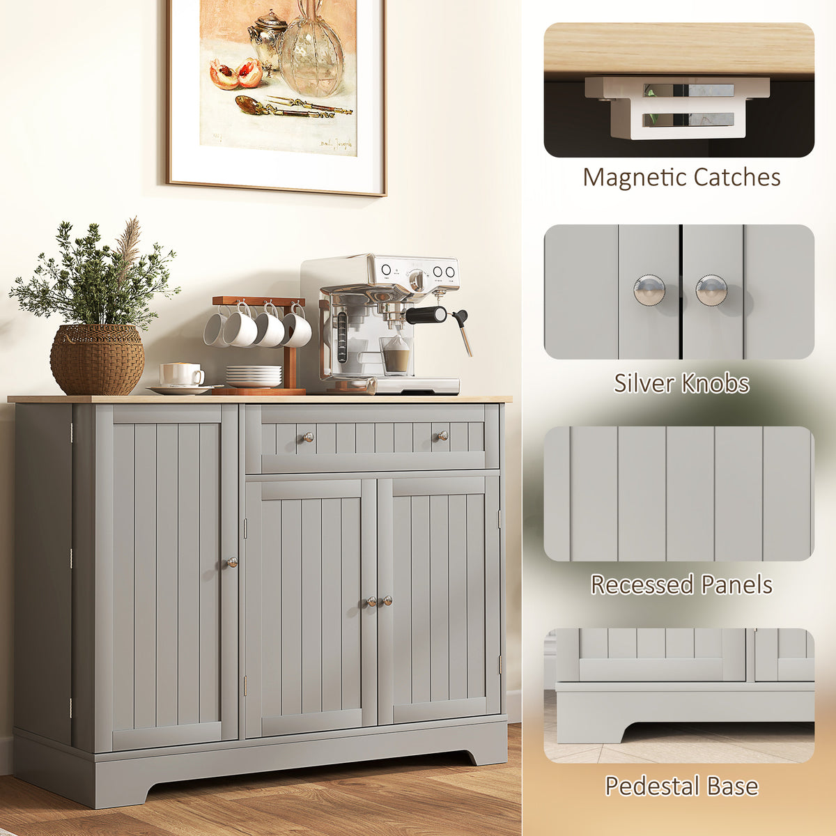 Buffet de cuisine moderne avec tiroir et étagère réglable