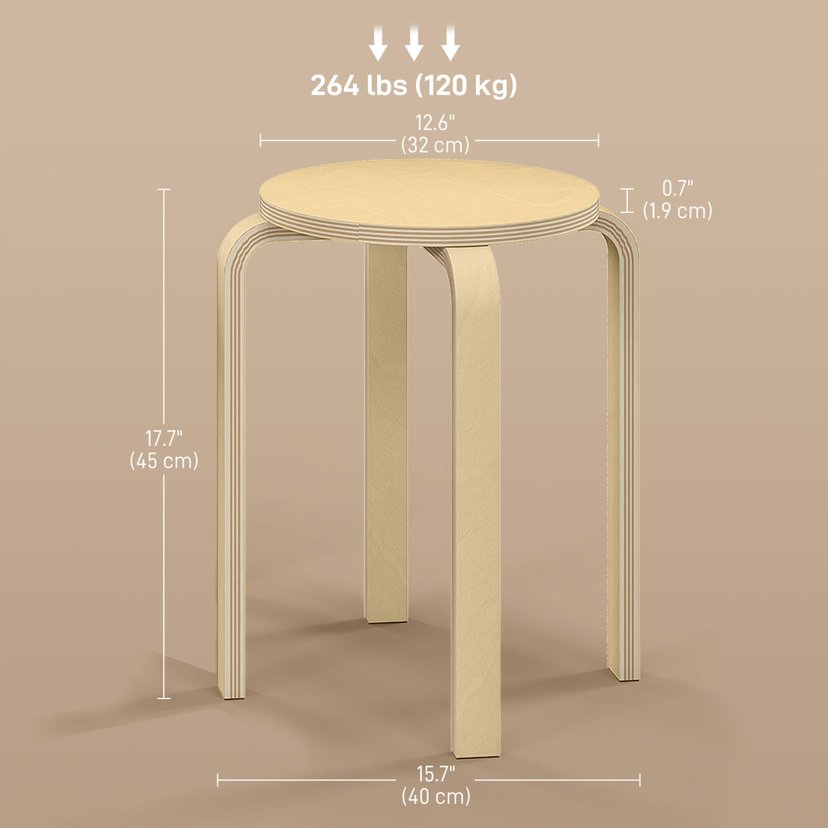 Chaises empilables rondes set de 4
