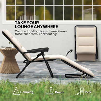 Chaise longue pliante à dossier réglable 6 positions