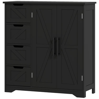 Armoire de salle de bain style fermette avec tiroirs