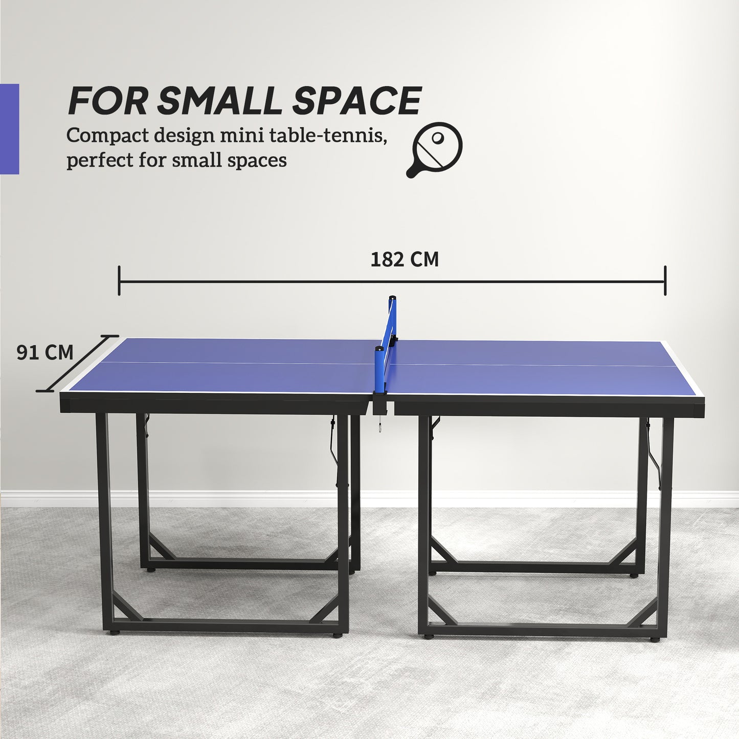 Table de ping-pong pliante compacte multiusage 6x3pi
