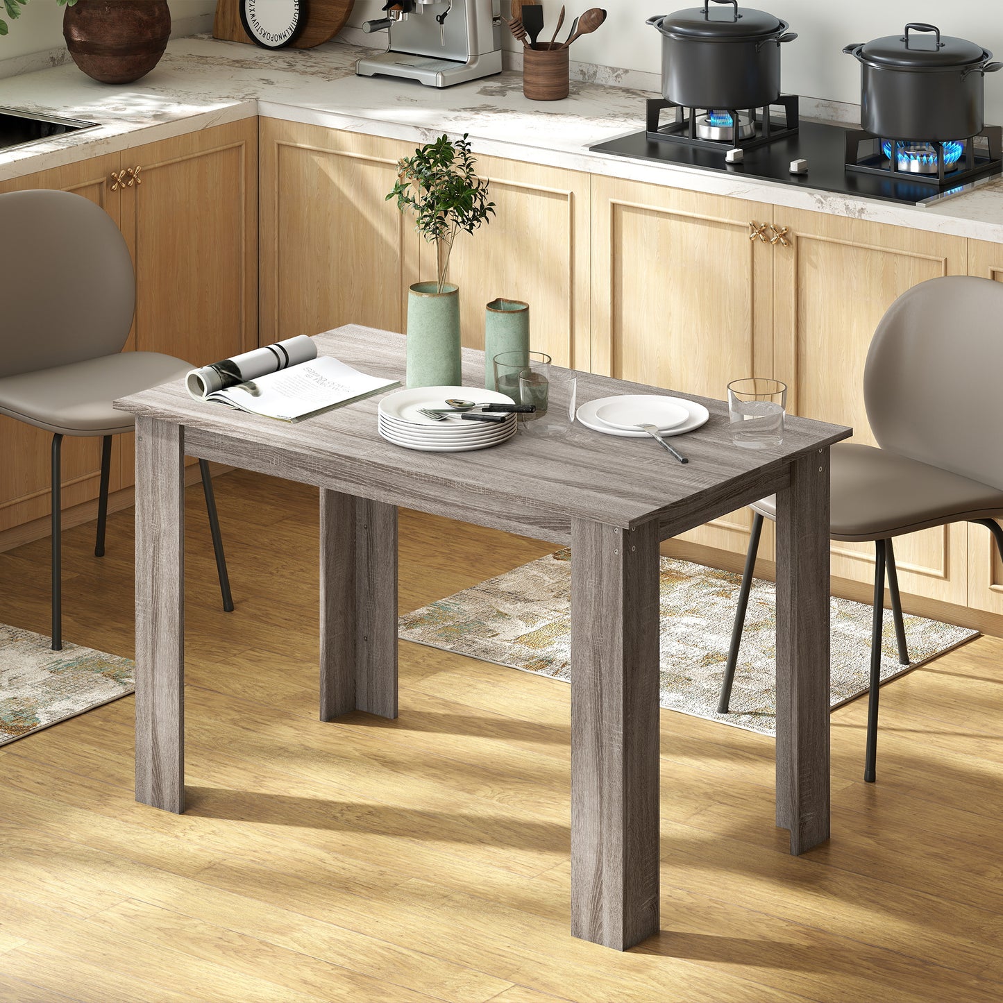 Table à manger 119 cm bois ingénierie 4-6 personnes
