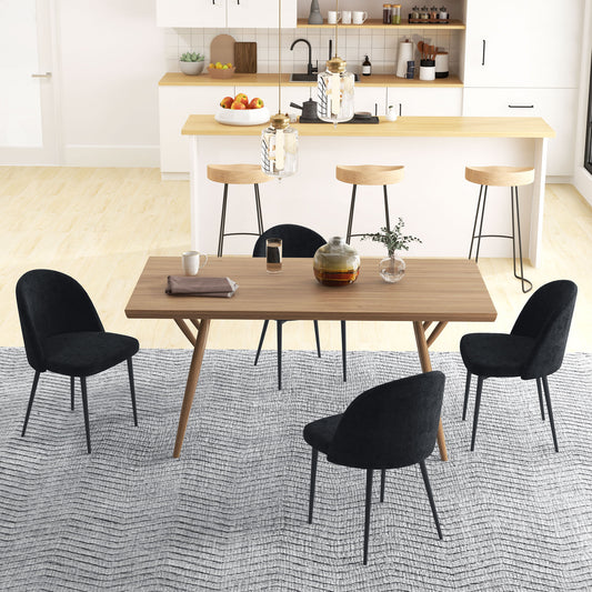 Ensemble de 4 chaises de salle à manger en velours