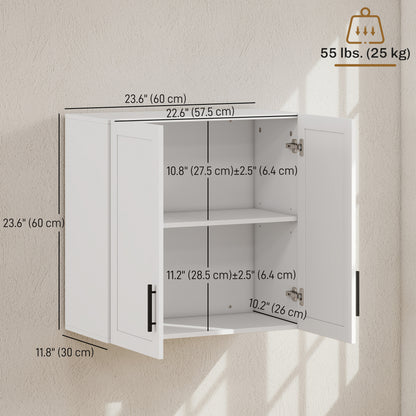 Armoire murale salle de bain 2 portes — blanc