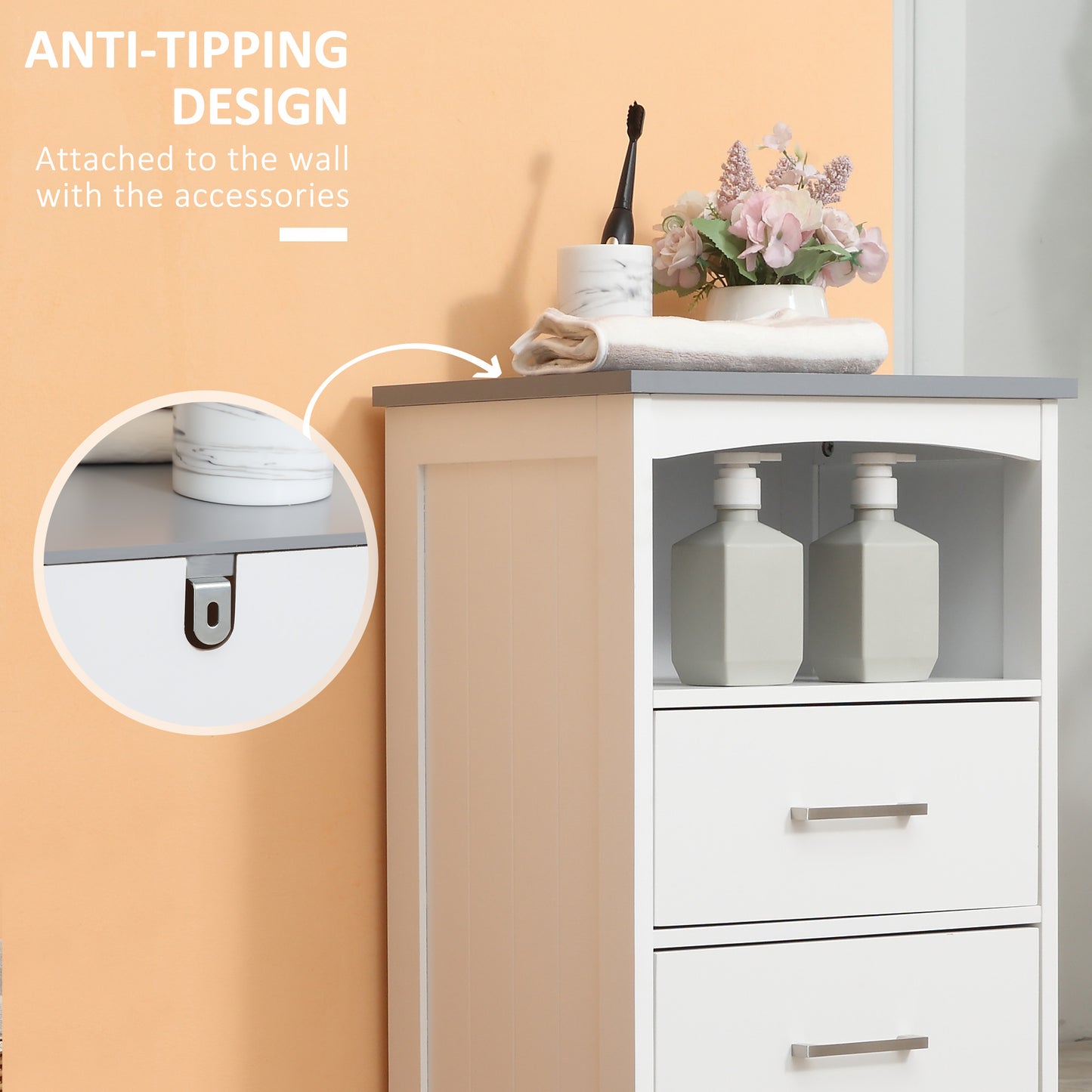 Armoire de salle de bain étroite 3 tiroirs