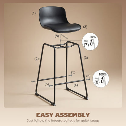 Ensemble de 2 tabourets de comptoir — noir