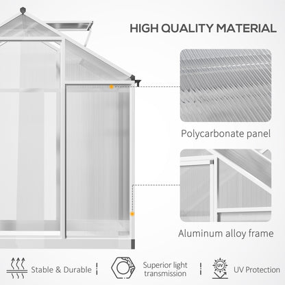 Outsunny Greenhouse 183x189x195cm Polycarbonate Aluminum with Ventilation