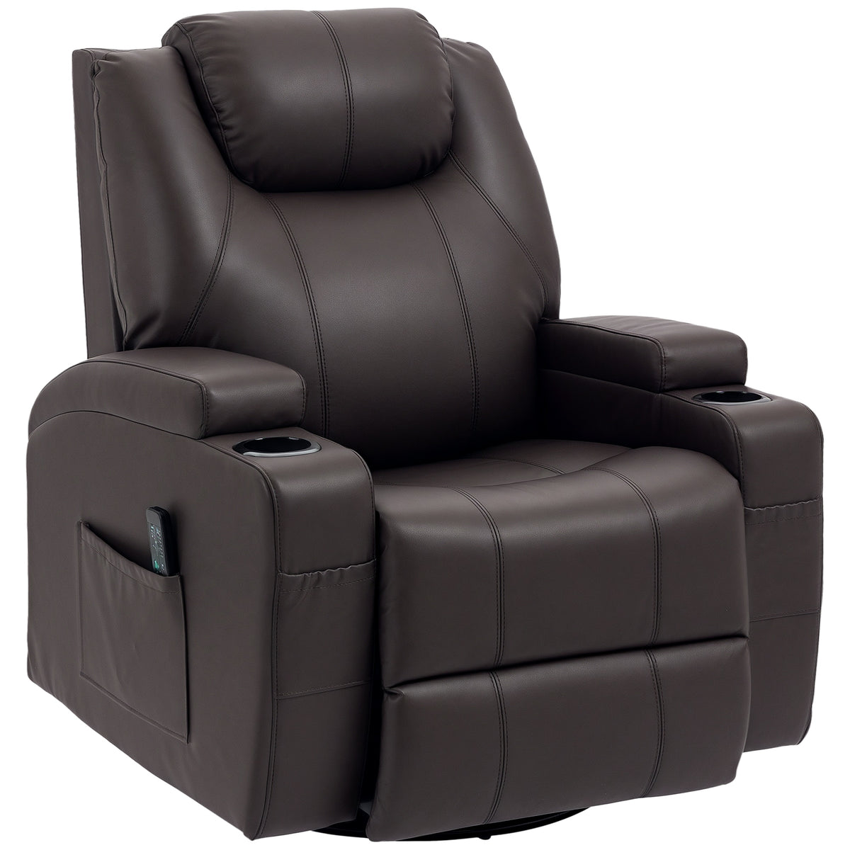 Fauteuil inclinable de massage pivotant en similicuir