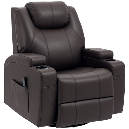 Fauteuil inclinable de massage pivotant en similicuir