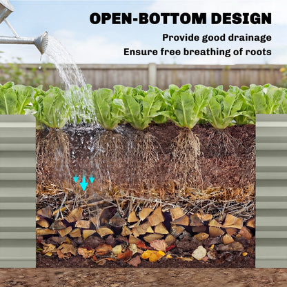 Outsunny Galvanized Raised Garden Bed 240x40x45cm Outdoor Garden