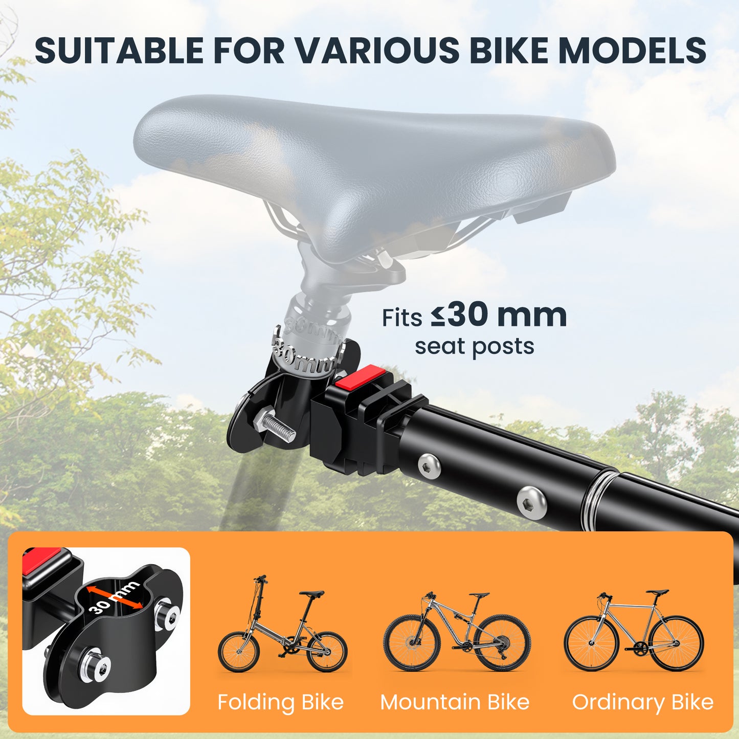 Remorque cargo vélo pliable à attelage universel
