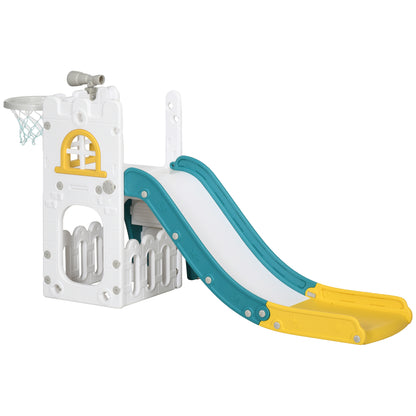 Glissoire 5-en-1 pour tout-petits avec panier de basket