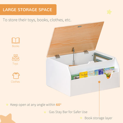 Coffre à jouets en bois avec couvercle et charnière
