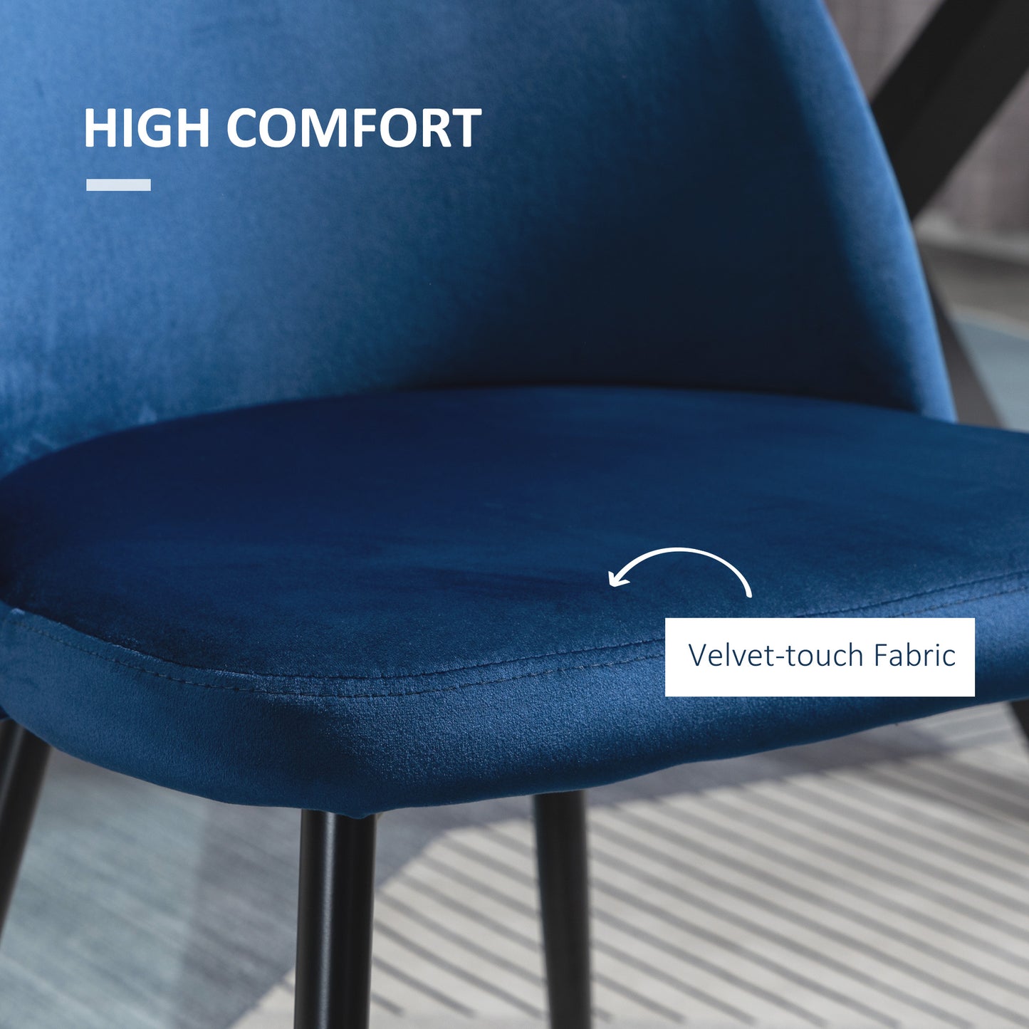 Chaises salle manger dossier mi-hauteur velours ensemble 2