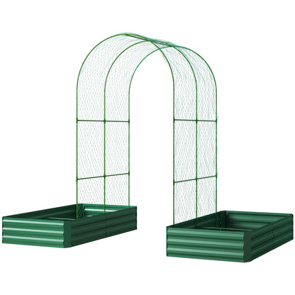 Jardinière surélevée en acier avec treillis en arche