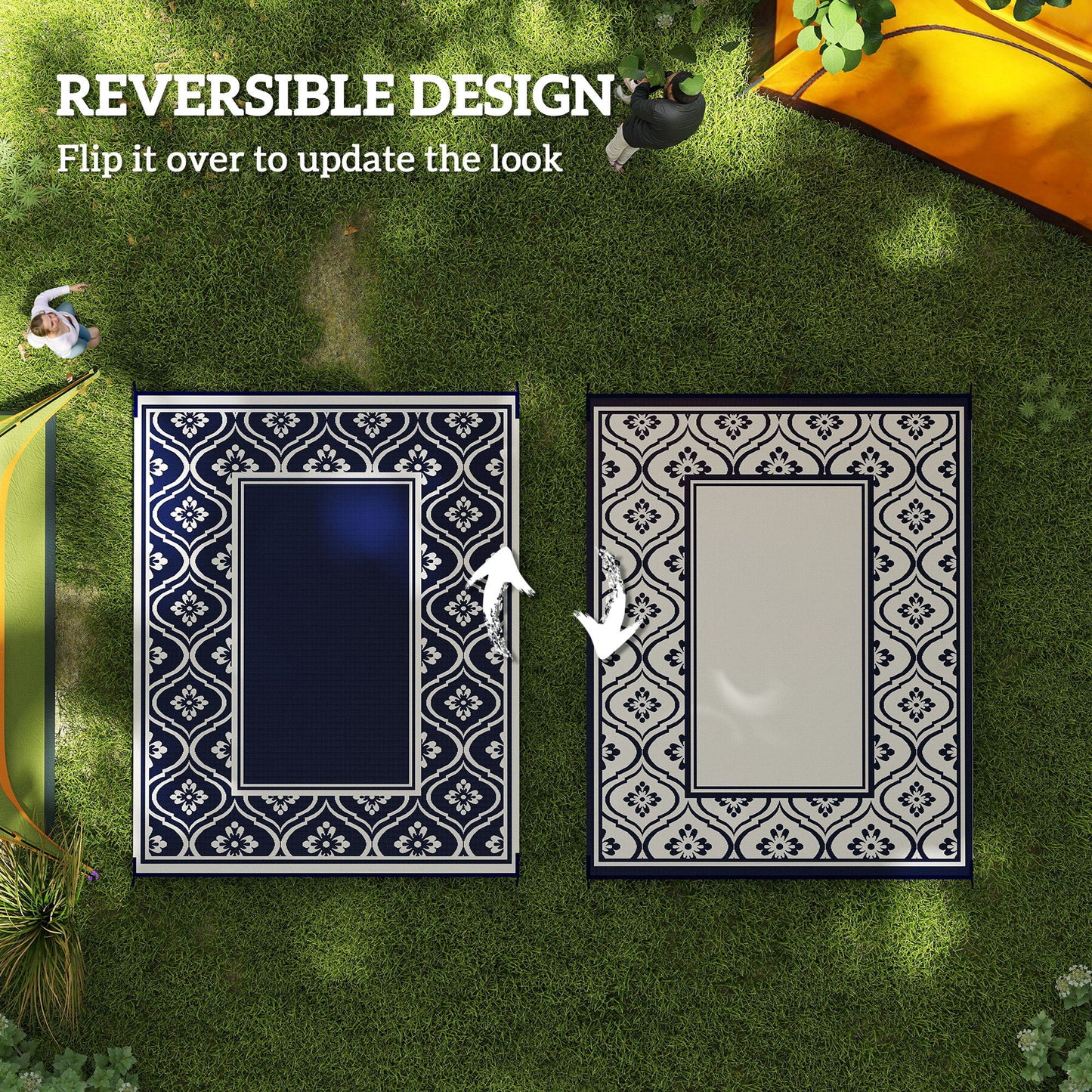 Tapis extérieur réversible 8' x 10' avec sac transport