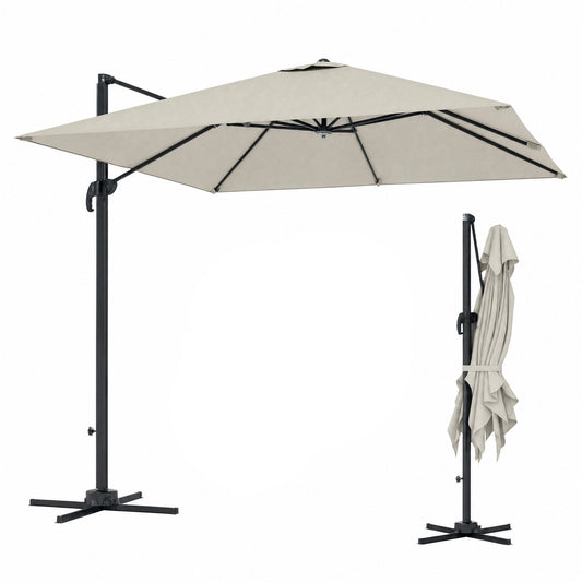 Parasol déporté aluminium 244 cm avec rotation 360°