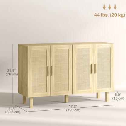 Buffet style boho en bois d'ingénierie